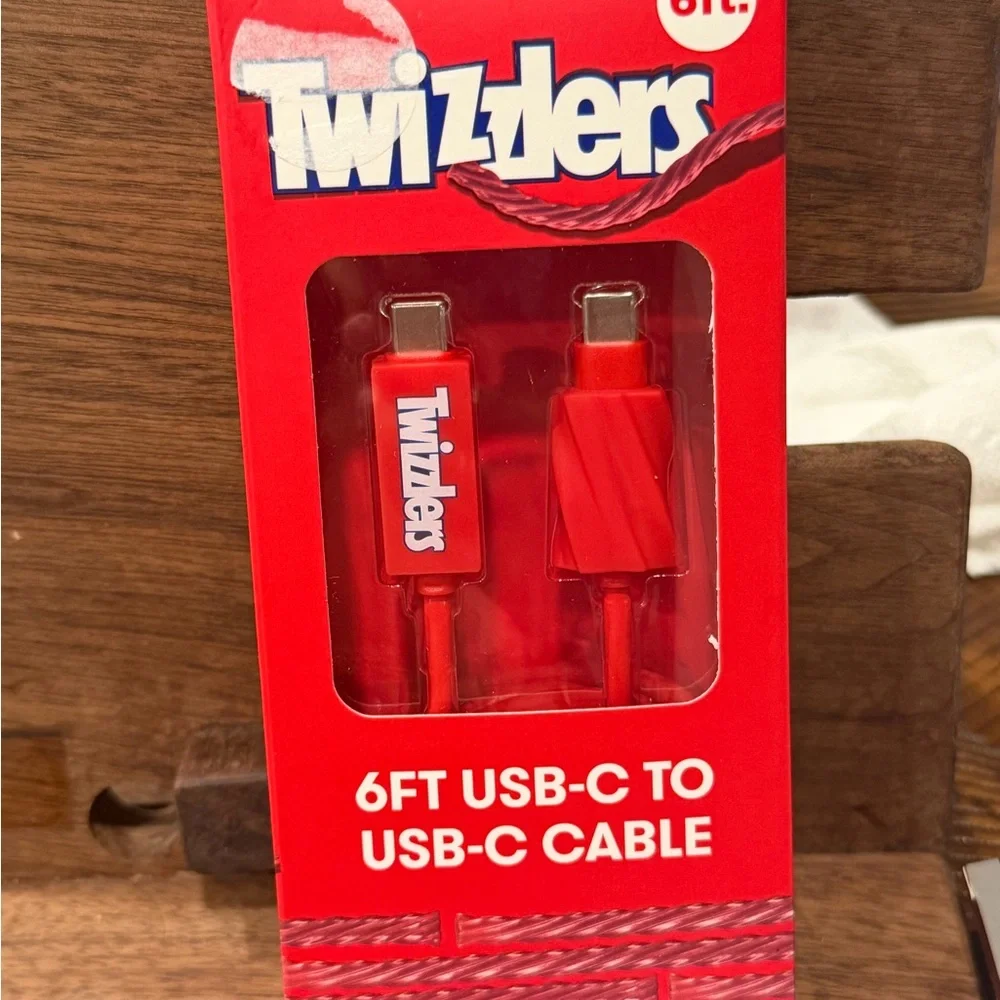 Twizzler branded 6-foot USB-C to USB-C charging cable.